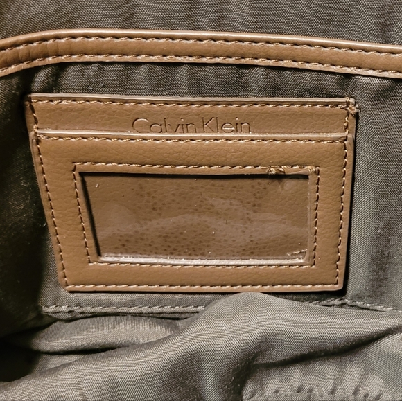 Calvin Klein Tan and Brown Monogram Satchel EUC - Picture 9 of 12